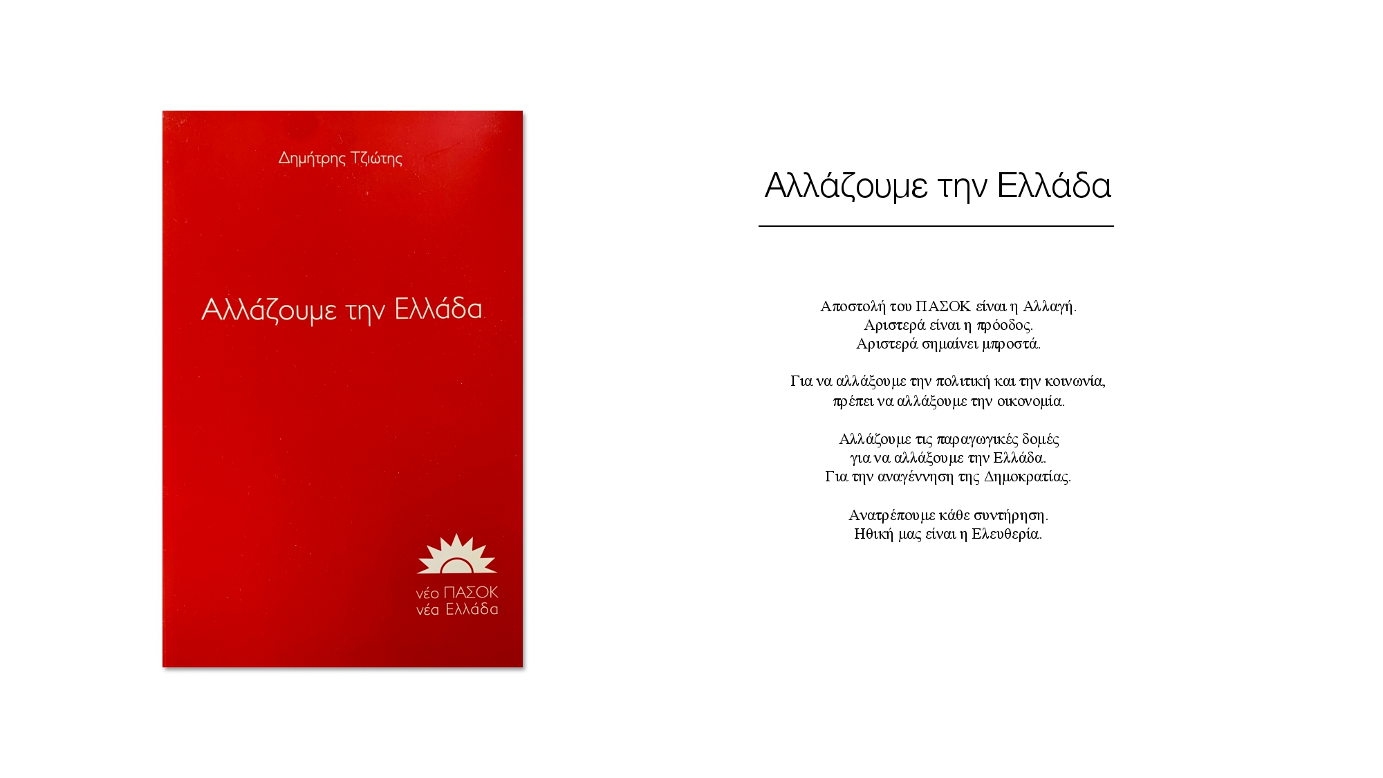 Αλλάζουμε την Ελλάδα - Δημήτρης Τζιώτης